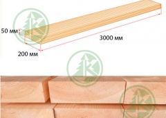 Доска 50х200мм сухая строганная