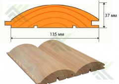 Блокхаус 37х135х4000 мм (3 шт./уп.) Б/Н от 10уп -2080р