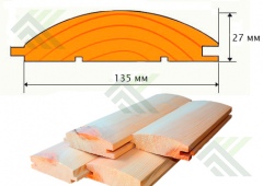 Блокхаус 27х135х6000 мм (4 шт./уп.) сорт В