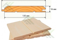Имитация бруса 16х135х3000 мм ( 8шт./уп.) Б/Н от10уп-2339р