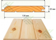 Имитация бруса 20х136(146)х6000 мм ( 4шт./уп.) сорт АВ (Б/Н>10-3109р)