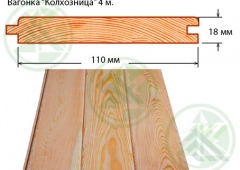 Вагонка  18х110х4000мм (хвоя) (шт.) от 50- 322р.