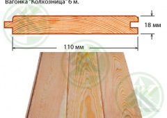 Вагонка  18х110х6000мм (хвоя) (шт.) Б/Н от 30-419р.    произв-во - г.Великий Устюг