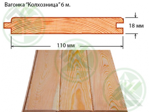 Вагонка  18х110х6000мм (хвоя) (шт.) Б/Н от 30-498р.    произв-во - г.Великий Устюг