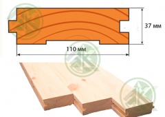 Доска пола 37х110х6000 мм (3 шт./уп.) Б/Н от 10-2919р    производство - г.Киров