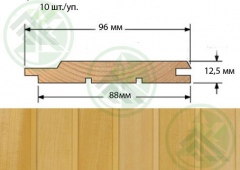 Евровагонка сорт АВ  6м (12,5х88(96)мм) 10шт./уп. (Б/Н >10-3649р)