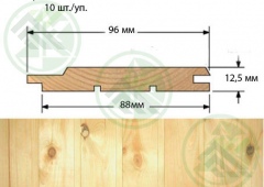 Евровагонка сорт В 3,0м (12,5х88(96)мм) 10шт./уп. (Б/Н >10-1409р)