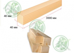 Брусок 40х40мм массив сухой строганный