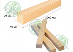 Рейка 20х40мм сухая строганная