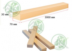 Брусок 30х70мм сухой строганный