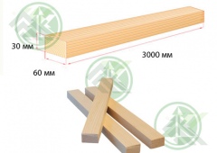 Брусок 30х60мм сухой строганный