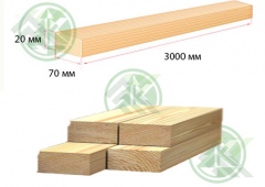 Рейка 20х70мм сухая  строганная