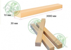 Рейка 10х30мм сухая строганная