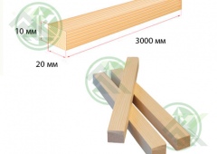 Рейка 10х20мм сухая строганная