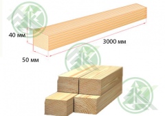 Брусок 40х50мм массив сухой строганный