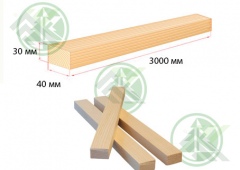Брусок 30х40мм сухой строганный