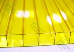 Поликарбонат сотовый10мм (цвет-желтый) ширина 2,1м