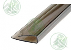 Профиль торцевой для поликарбоната 8мм (цвет-бронза) длина 2,1м