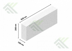 Блок газосиликатный 100х250х625мм (по Б/Н от 50 шт-114р)