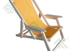 Шезлонг раскладной (с подлокотниками) ГИБКИЙ УСИЛЕННЫЙ (ТКАНЬ ЦВЕТНАЯ) (липа)