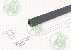 Труба  60х40х2,0мм  профильная ( Б/Н от 150 м.пог-252р.)