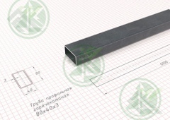 Труба  80х40х3,0мм профильная ( Б/Н от 100 м.пог-388р.)