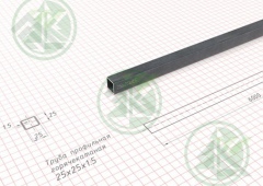 Труба  25х25х1,5мм профильная ( Б/Н от 300 м.пог-108 р.)