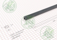 Труба  20х20х2,0мм профильная ( Б/Н от 200 м.пог-94р.)