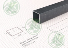 Труба 100х100х4мм профильная ( Б/Н от 30 м.пог-874р.)