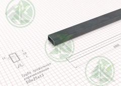 Труба  50х25х1,5мм  профильная ( Б/Н от 250 м.пог-162р.)