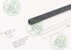 Труба  30х30х1,5мм профильная ( Б/Н от 300 м.пог-136 р.)