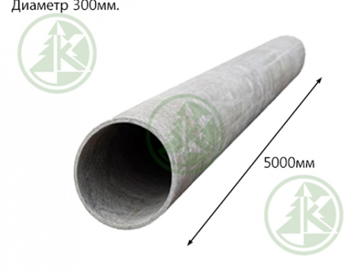 Труба а/ц диаметр 300мм (усл. диаметр по ТУ),длина 5м (от 10шт - 4698р)