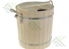Запарник липовый с пластиковой вставкой (с крышкой) 18л.