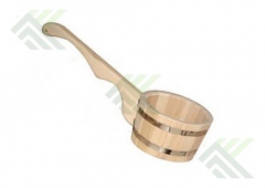 Ковш-черпак липовый с горизонтальной ручкой 1,5л.