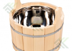 Ушат липовый с нержавеющей вставкой 15л.