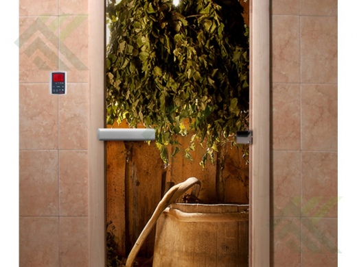 Дверной блок банный стекло фотопечать ( DoorWood)  