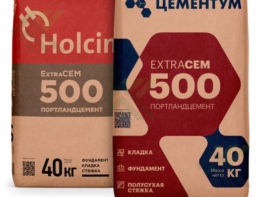 Цемент ПЦ-500 ЦЕМЕНТУМ (бывш ХОЛСИМ) EXTRACEM  (40 кг) (от 35 меш-566р)
