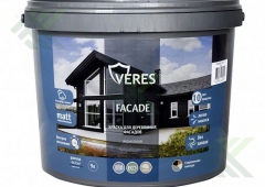 Краска  ВЕРЕС FASAD для дер. фасадов акриловая графит  9л