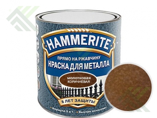 Краска ХАММЕРАЙТ молотковая 2л Коричневая