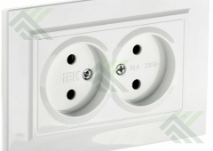 Розетка IEK BRITE бел. 2м. + рамка