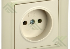 Розетка IEK BRITE беж. 1м. + рамка
