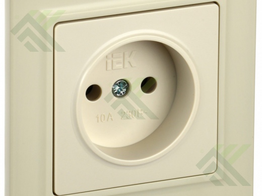 Розетка IEK BRITE беж. 1м. + рамка