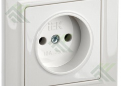 Розетка IEK BRITE бел. 1м. + рамка