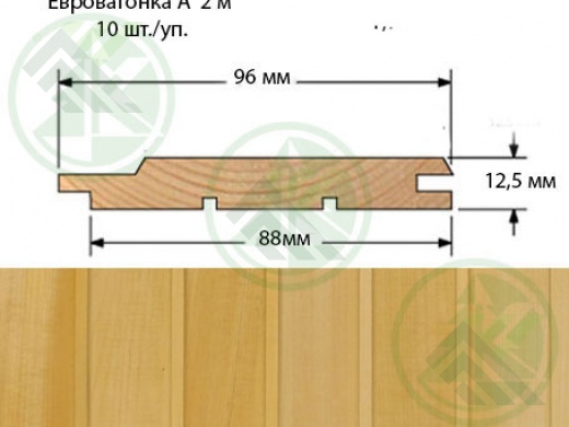 Евровагонка  2,0м (12,5х88(96)мм) 10шт./уп.   УЦЕНКА