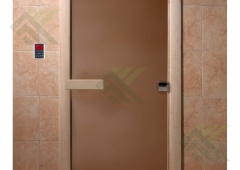 Дверной блок банный стекло БРОНЗА МАТОВАЯ ( DoorWood)