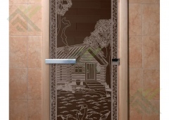 Дверной блок банный стекло ГРАФИТ( DoorWood)