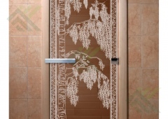 Дверной блок банный стекло БРОНЗА( DoorWood)  