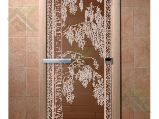 Дверной блок банный стекло БРОНЗА( DoorWood)  