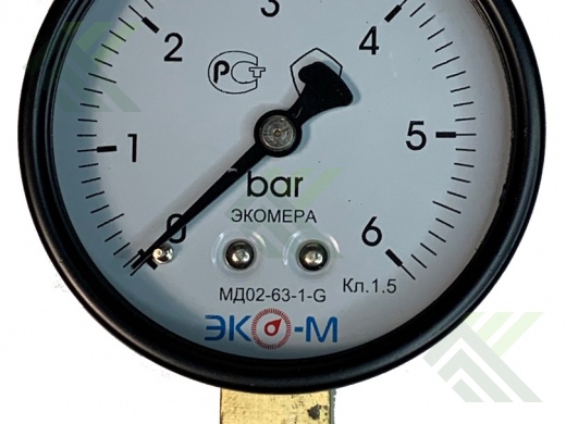 Манометр ЭКОМЕРА рад МД02-63мм 0..0,6МПа G1/4