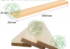 Доска строганная сухая 25х200х6000мм (Б/Н от 20шт -1039р )